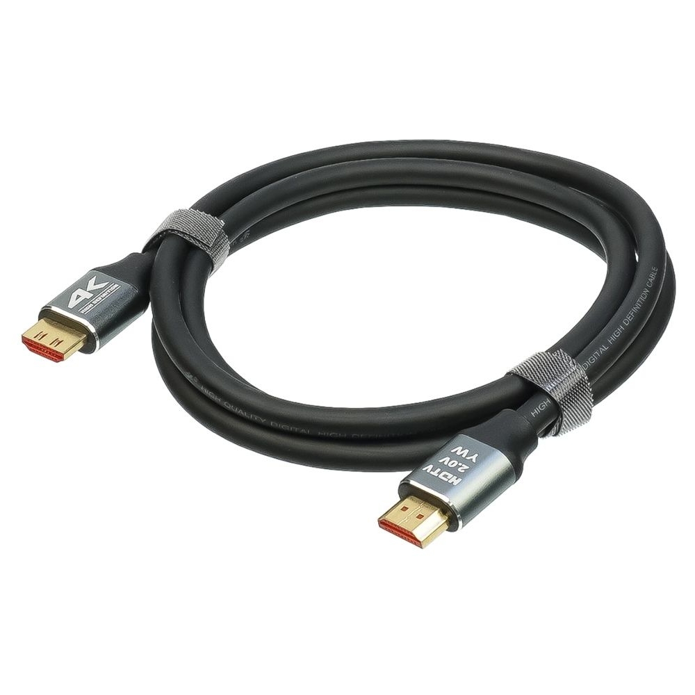 HDMI кабель 2.0V 4K 3840P позолоченными коннекторами 5m, черный