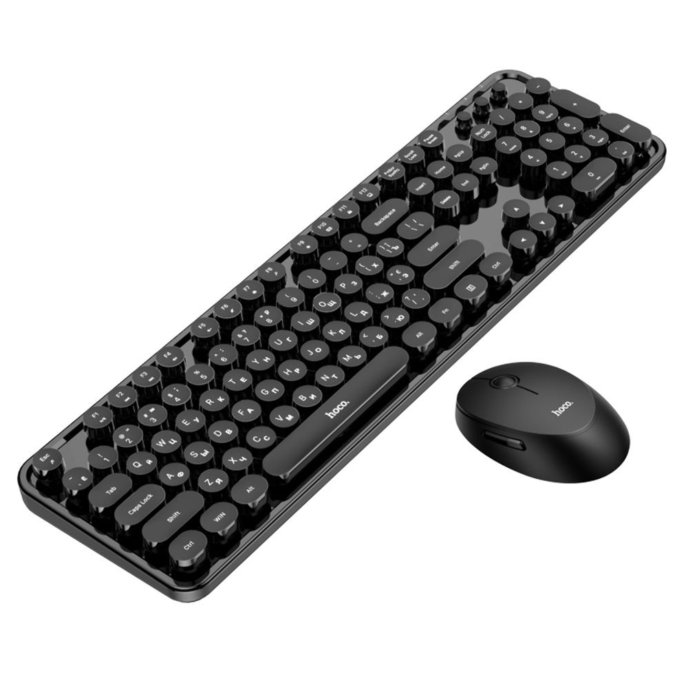 Комплект клавиатура и мышь Hoco DI25 2.4G (ENG/ УКР/ РУС), чорний