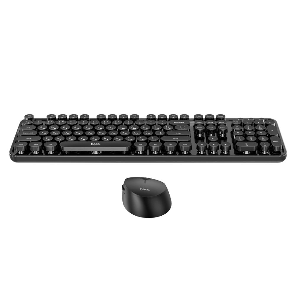 Комплект клавиатура и мышь Hoco DI25 2.4G (ENG/ УКР/ РУС), черный