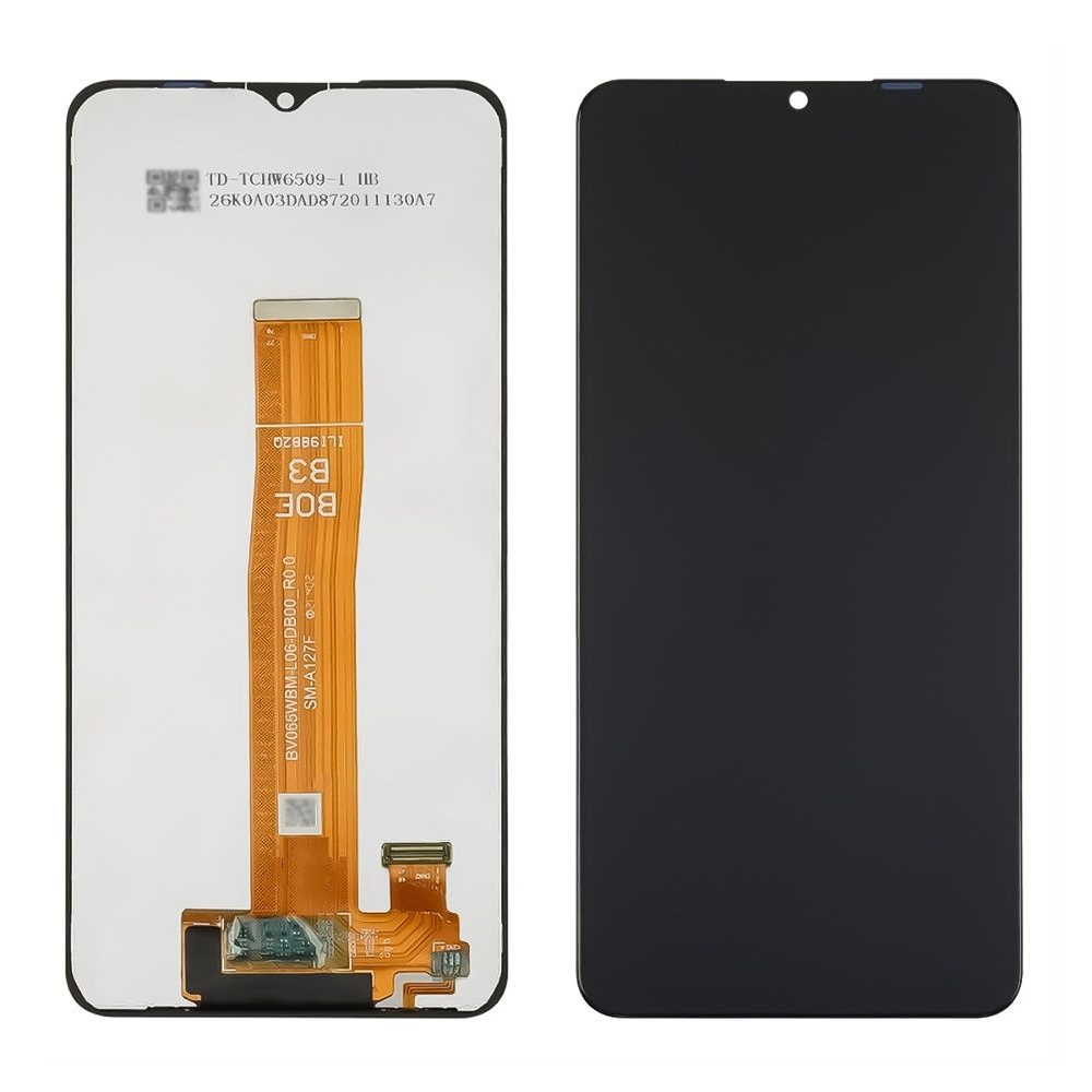 Дисплей Samsung SM-A127 Galaxy A12S, чорний | з тачскріном | Original (PRC), Service Pack, BOE B3 yellow flex | дисплейный модуль, экран