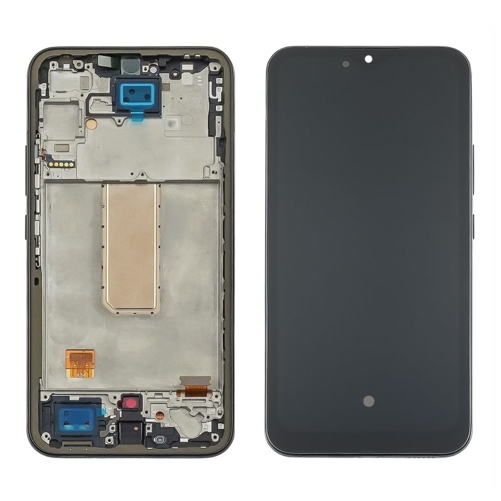 Дисплей Samsung SM-A346 Galaxy A34, серебристый | с тачскрином | с передней панелью | High Copy, OLED, с широким ободком | дисплейный модуль, экран, монитор
