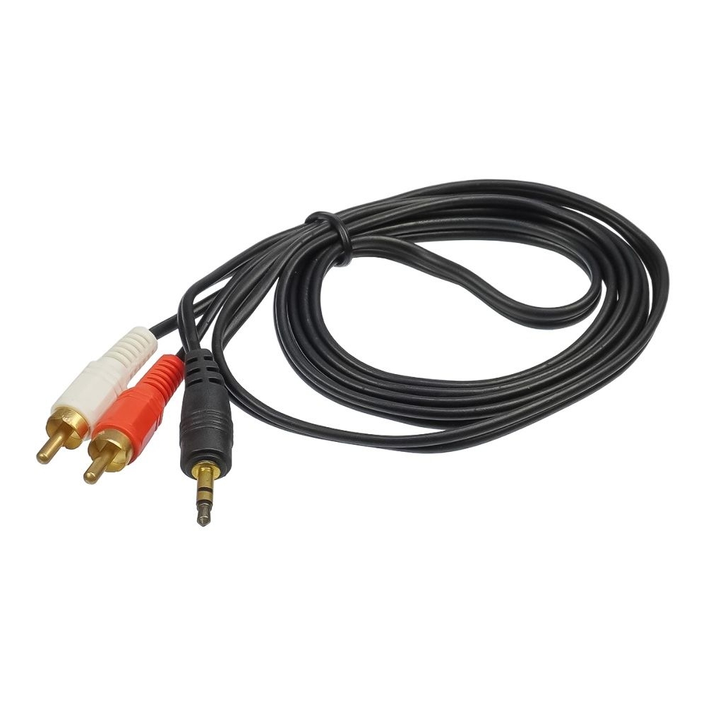 Мультимедийный кабель TRS Jack 3.5 to 2RCA 1.5m black