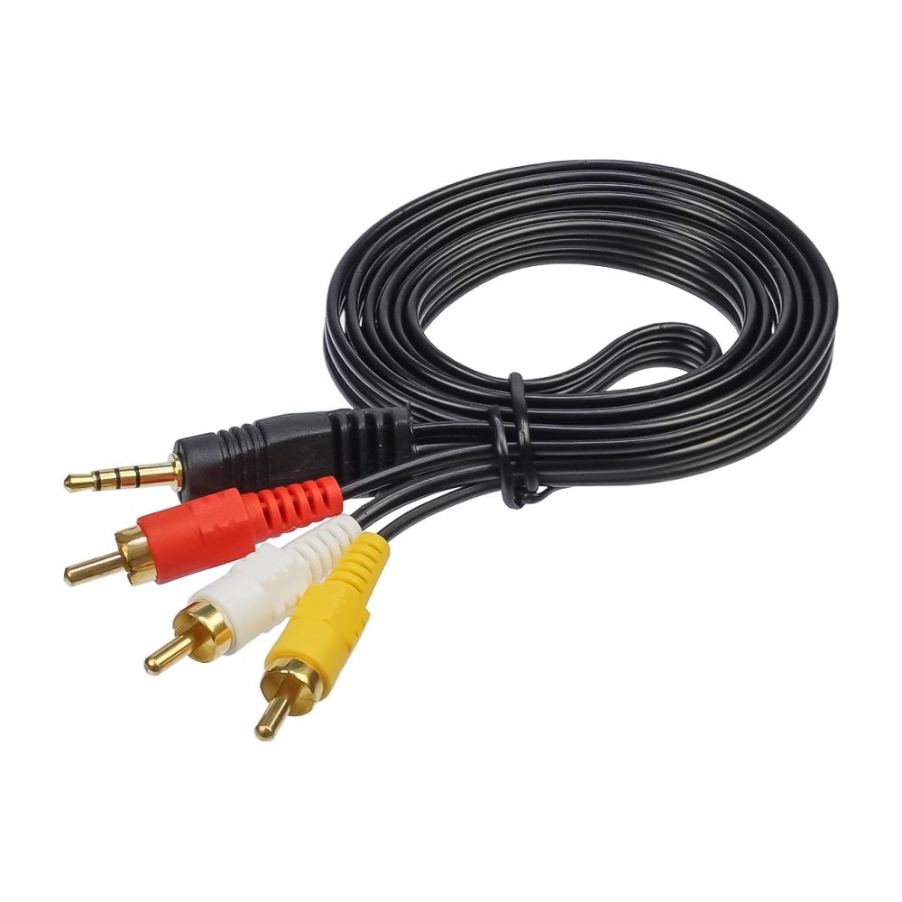 Мультимедийный кабель TRS Jack 3.5 to 3RCA 1.5m black