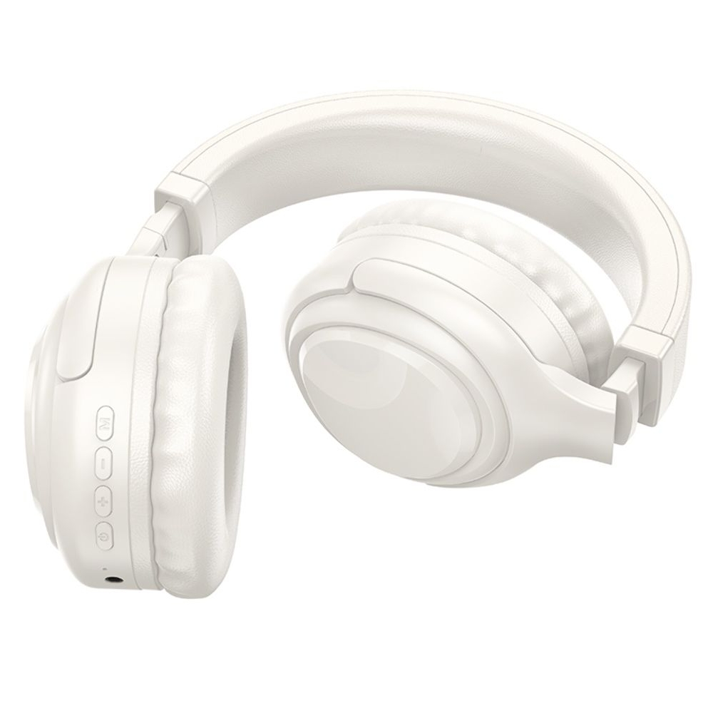 Бездротові навушники Hoco W48 накладные с LED подсветкой milky white | беспроводные наушники