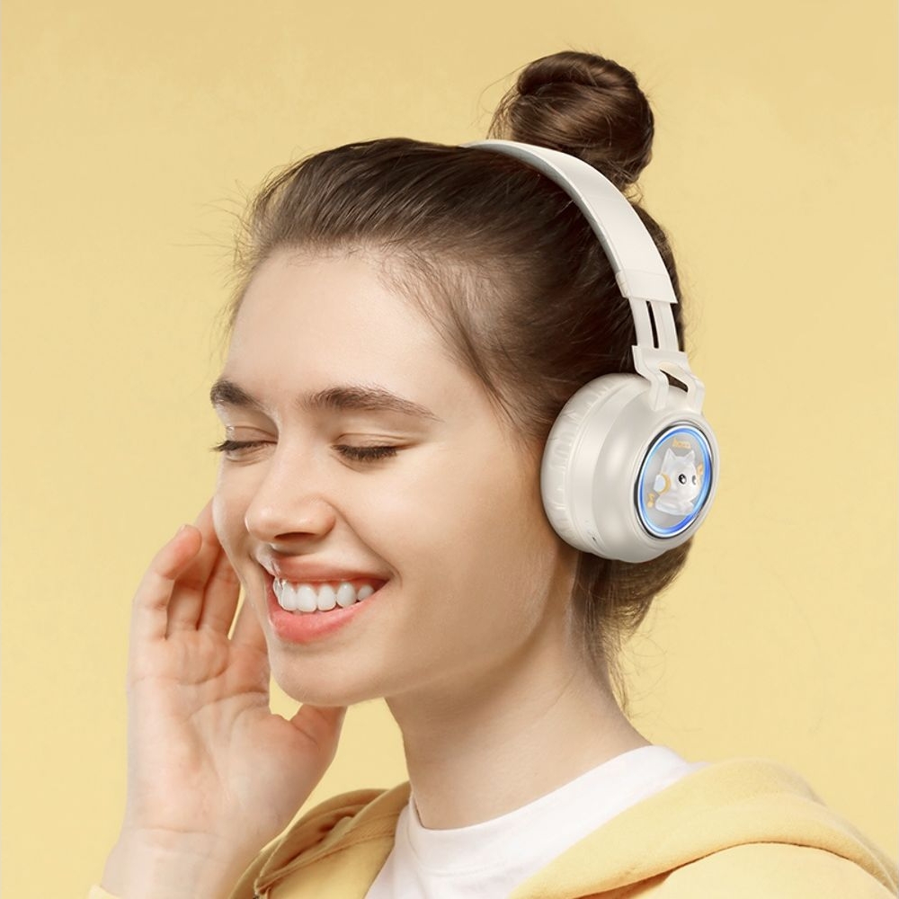 Бездротові навушники Hoco W50 накладные milky white | беспроводные наушники