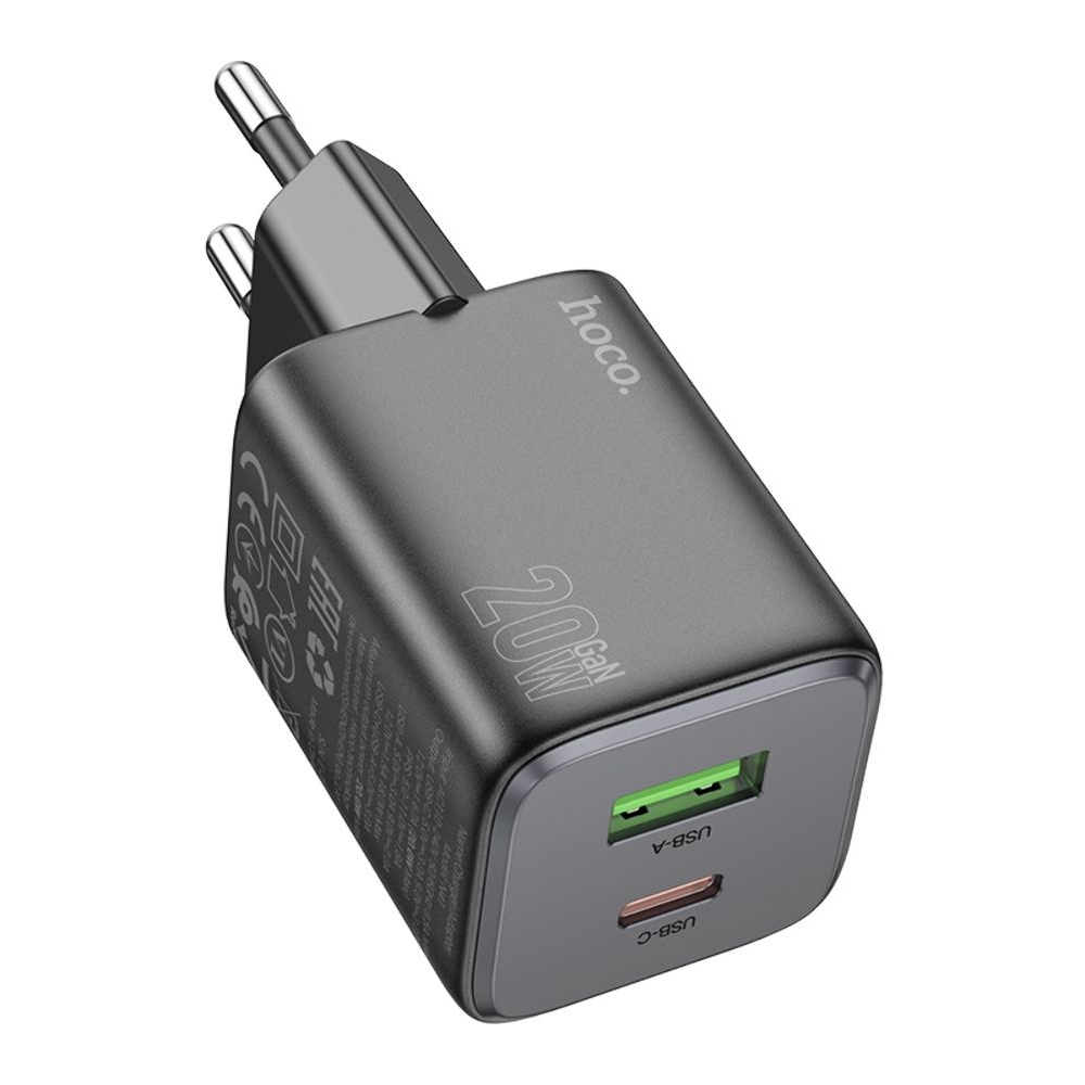 Сетевое зарядное устройство Hoco N41 USB/ Type-C PD QC black