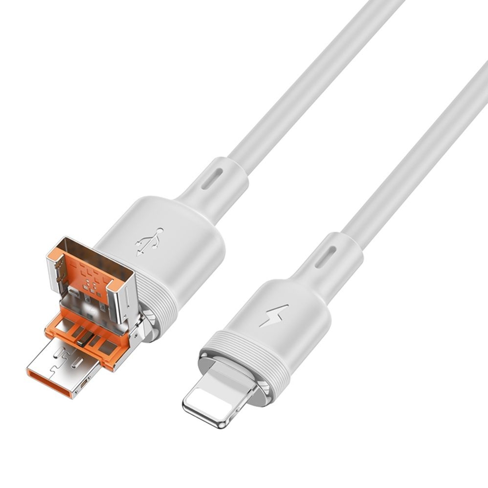 Кабель Hoco U131 2в1 USB/ Type-C to Lightning 1m gray