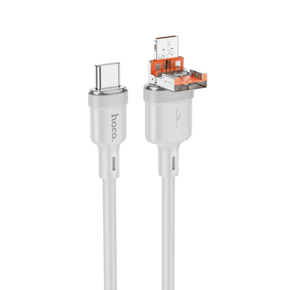 Кабель Hoco U131 2в1 USB/ Type-C to Type-C 1m gray