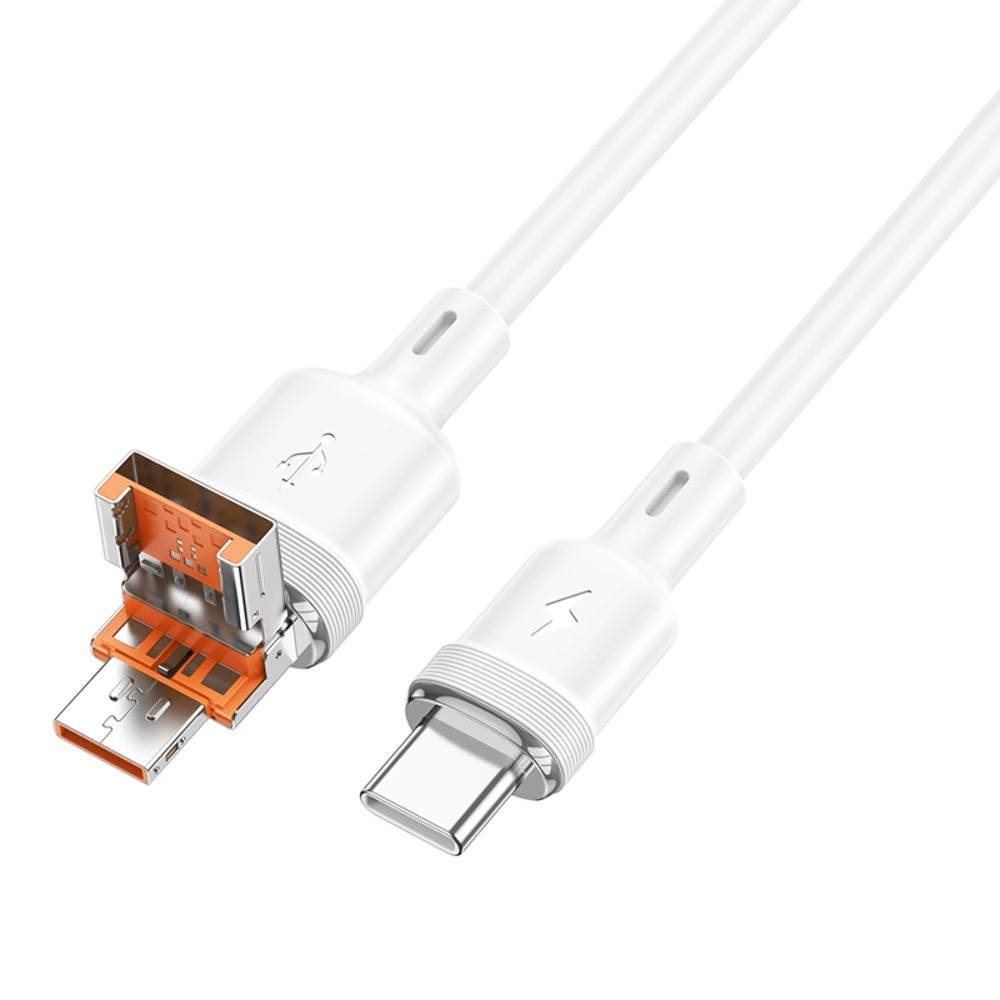 Кабель Hoco U131 2в1 USB/ Type-C to Type-C 1m white