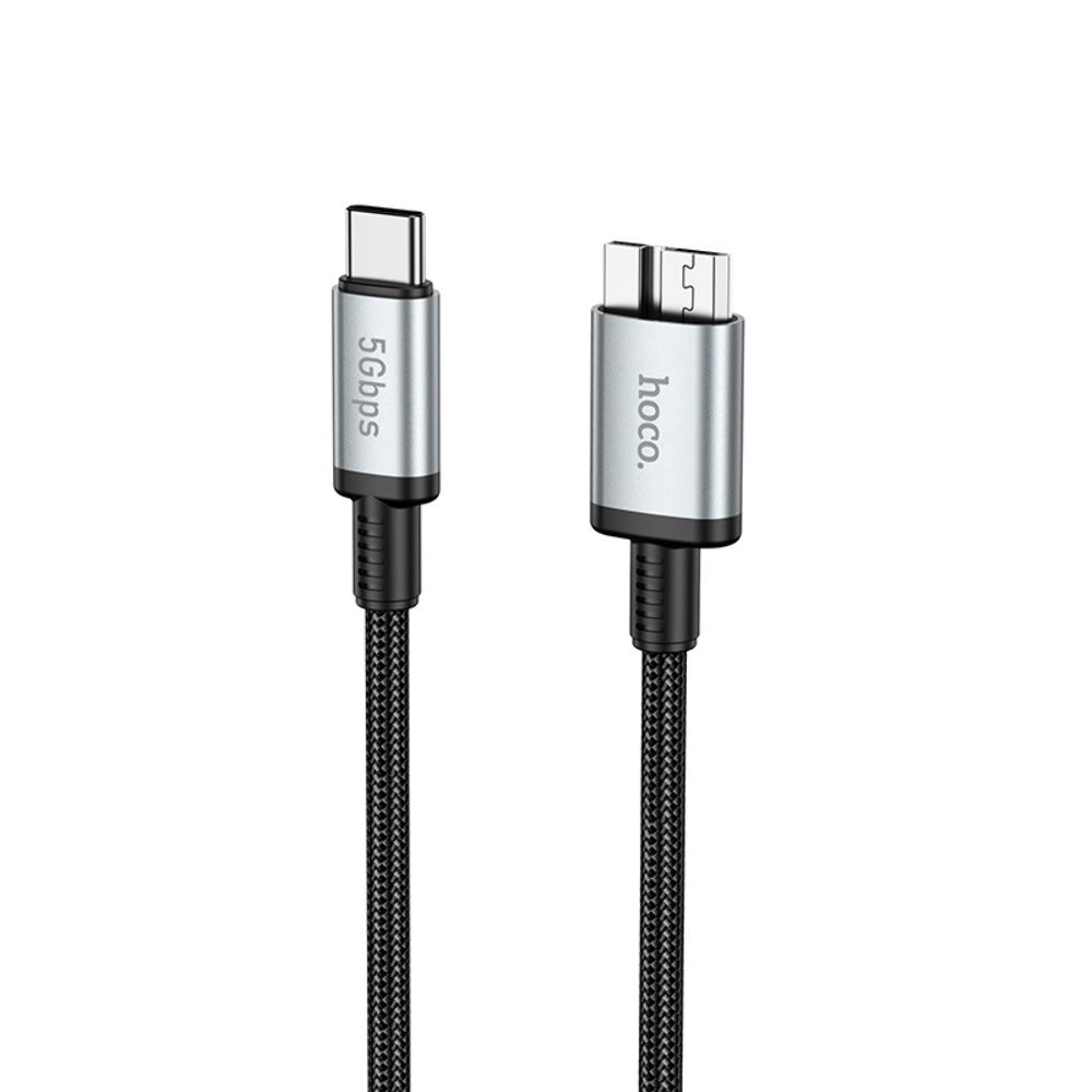 Мультимедийный кабель Hoco US10 Type-C to Micro USB3.0 5Gbit/s 0.5m black