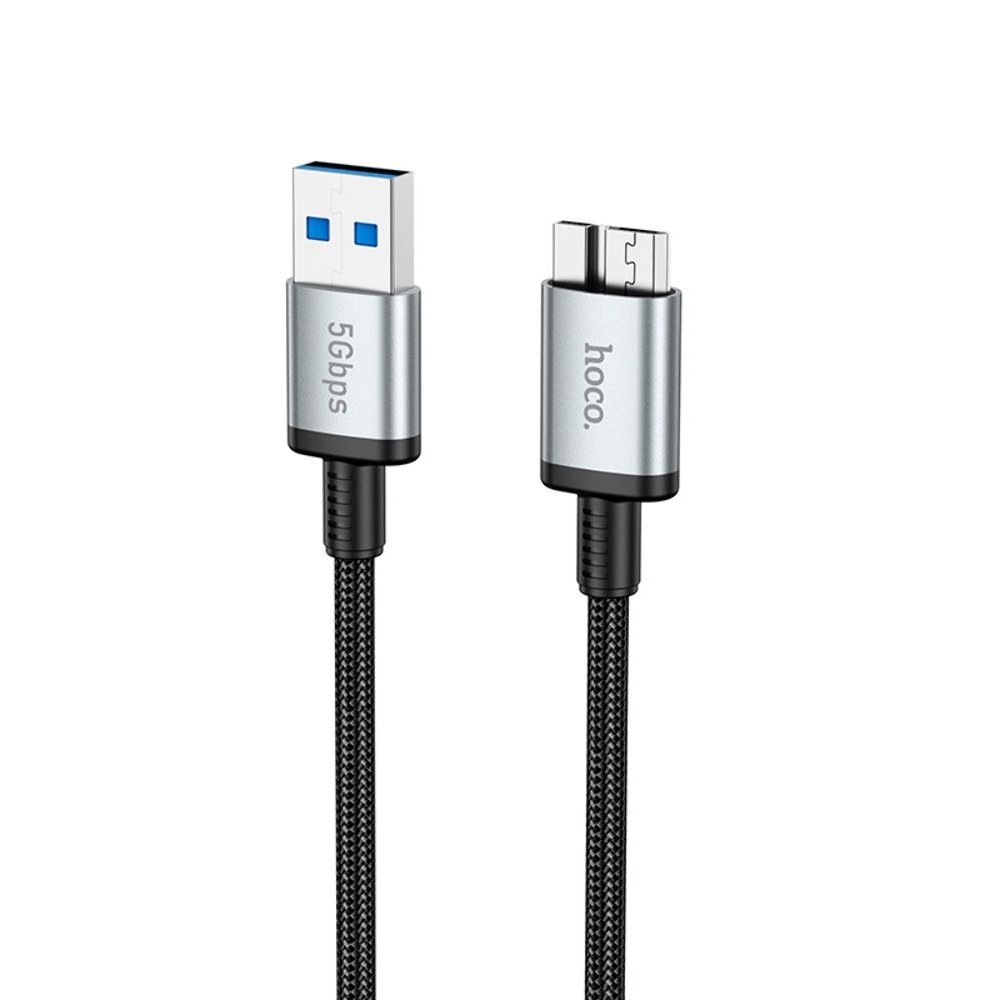 Мультимедийный кабель Hoco US10 USB to Micro USB3.0 5Gbit/s 0.5m black