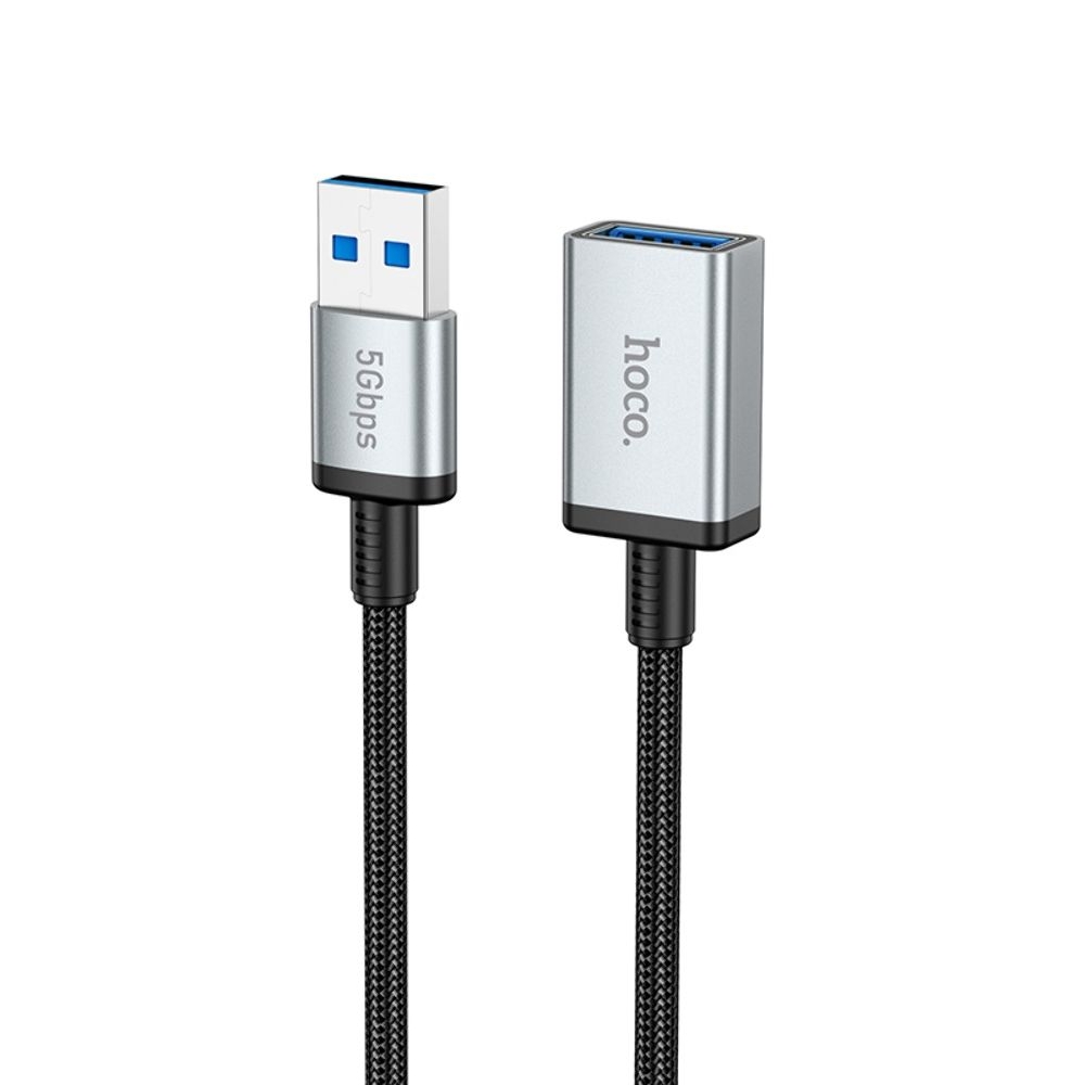 Мультимедийный кабель Hoco US10 удлинитель USB to USB (F) USB3.0 5Gbit/s 0.5m black