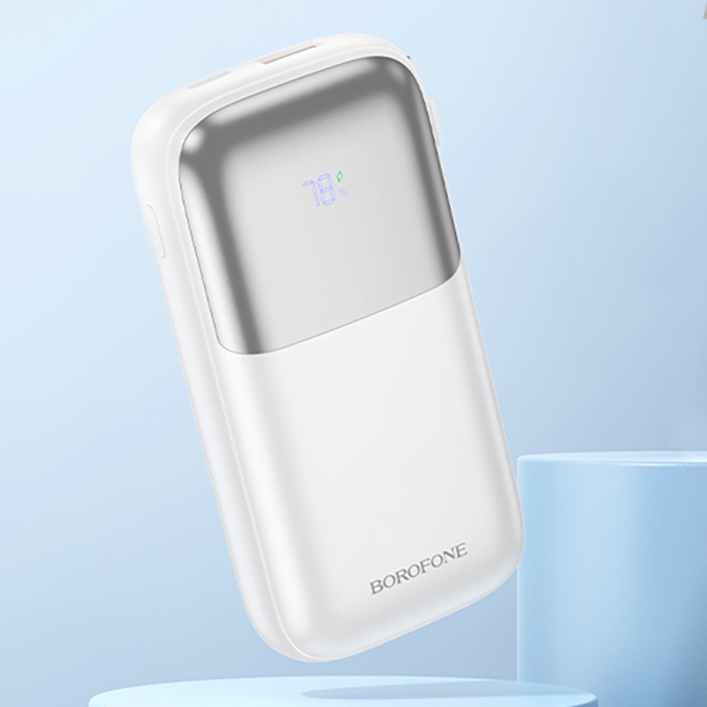 Power bank Borofone BJ62 10000mAh 22.5W+PD20W + кабеля 2в1 Type-C/ Lightning белый