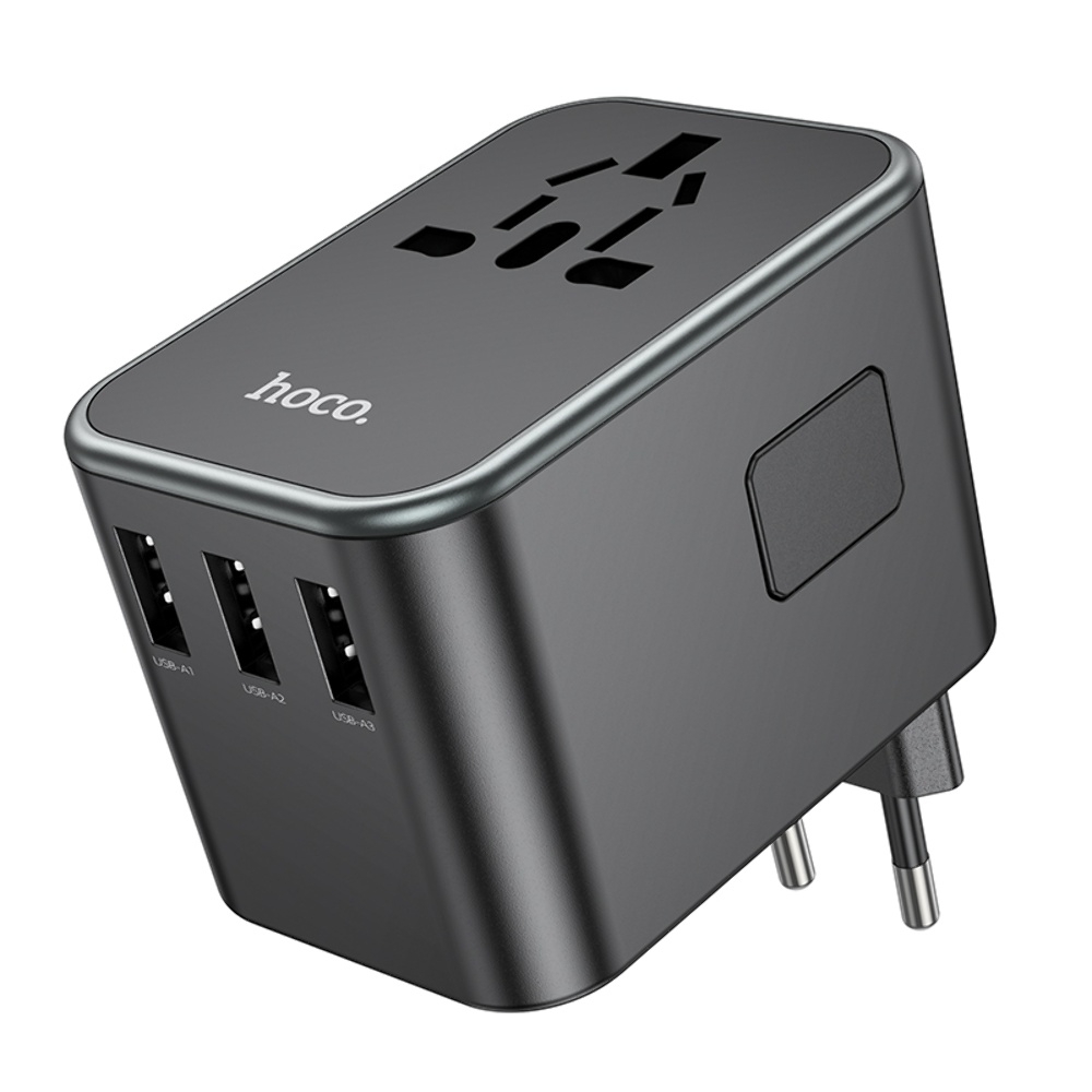 Сетевое зарядное устройство Hoco AC19 3 USB/ 2 Type-C PD 35W black