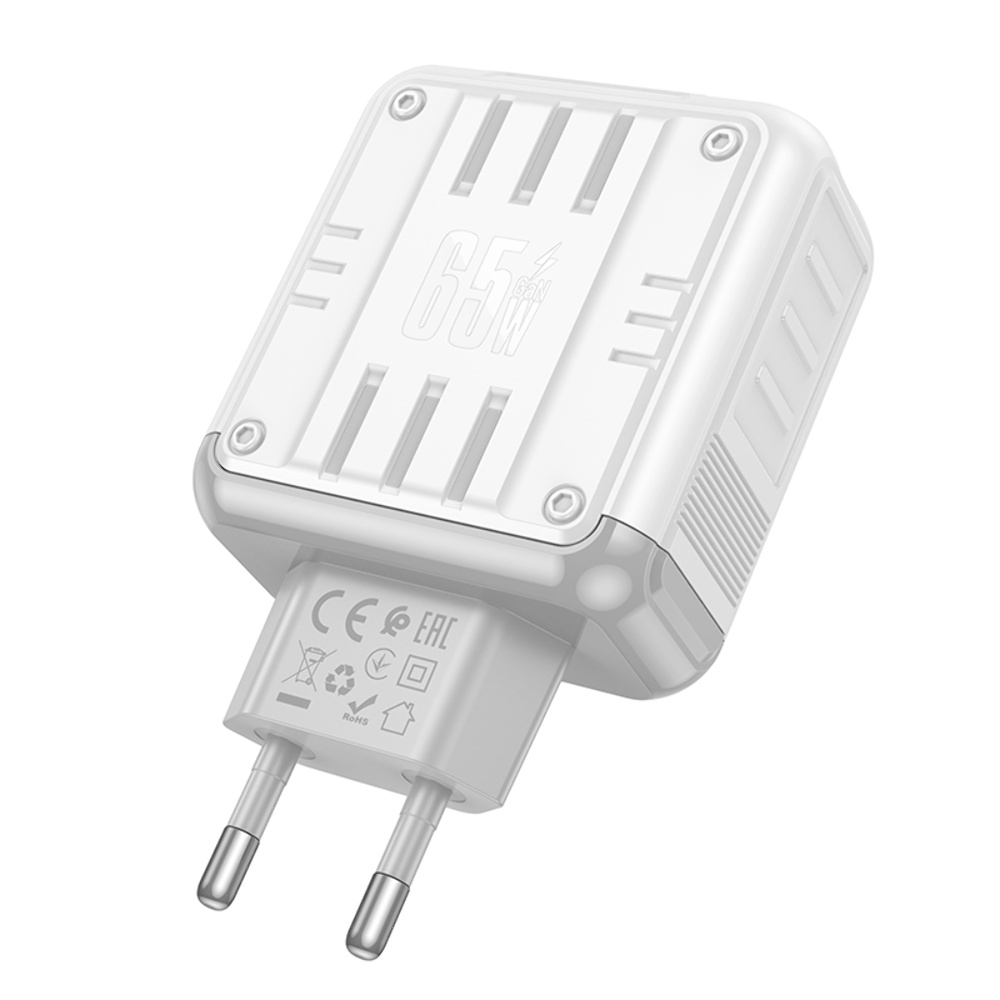 Сетевое зарядное устройство Hoco C138A USB/ Type-C PD 65W white