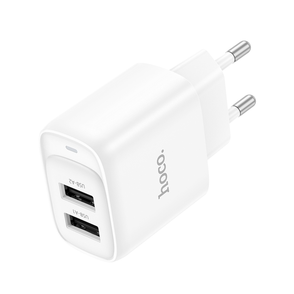 Сетевое зарядное устройство Hoco C141A 2 USB white