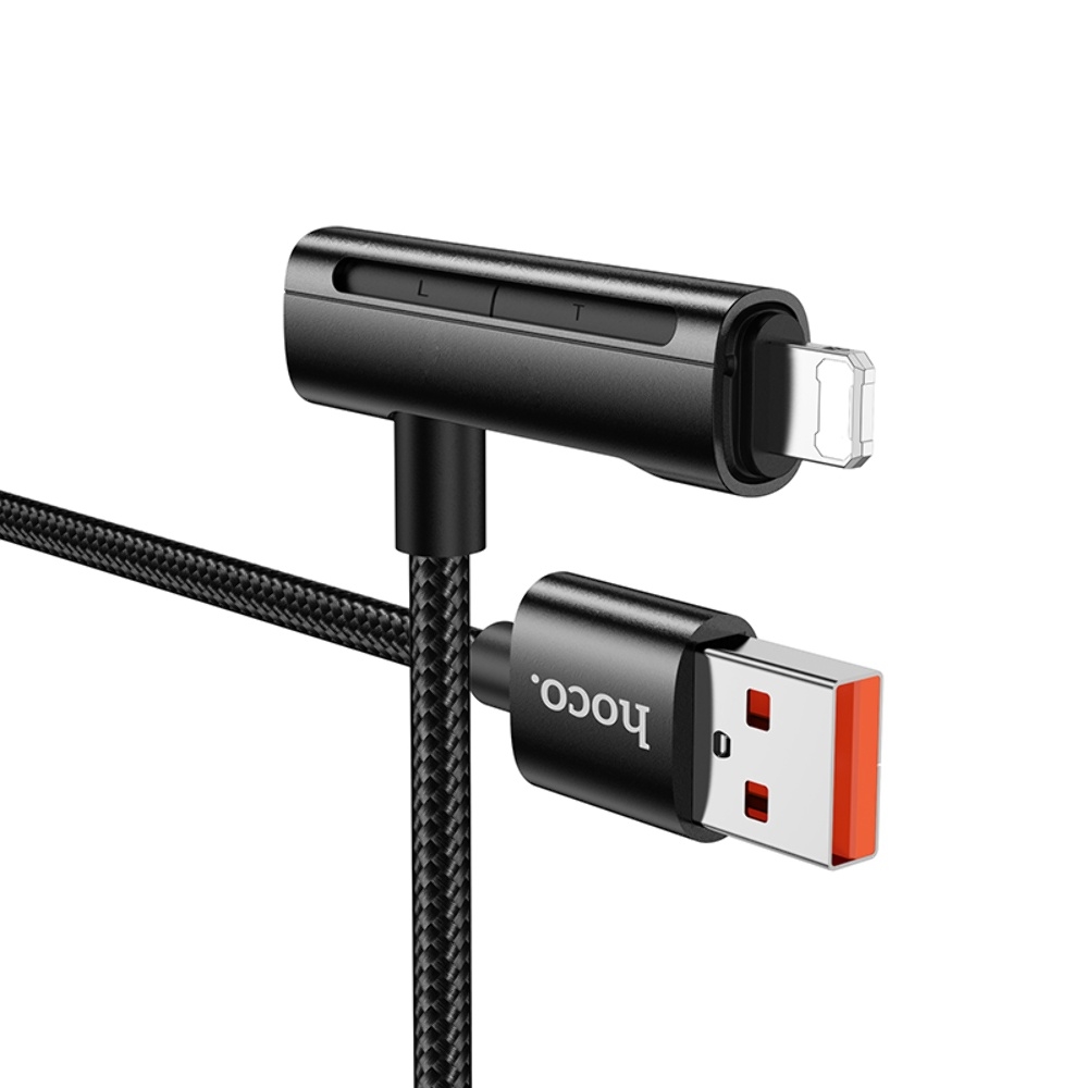 Кабель Hoco U135 2в1 USB to Lightning/ Type-C 1.2m black