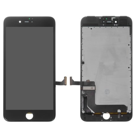 Дисплей для iPhone 7 Plus, черный, с рамкой, Оригинал (переклеено стекло)