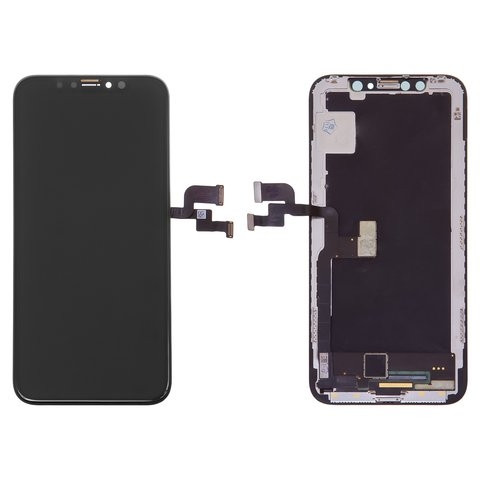 Дисплей Apple iPhone X, черный | с тачскрином | Original (реновация), AMOLED | дисплейный модуль, экран, монитор
