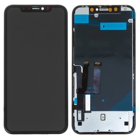 Дисплей Apple iPhone XR, черный, с рамкой, High Copy, Self-welded OEM 