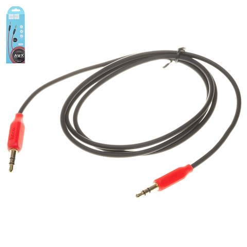 AUX-кабель Hoco UPA11, TRS 3.5 мм, 100 см, чорний, силиконовый, TRS 3,5 мм к TRS 3,5 мм, #6957531079293