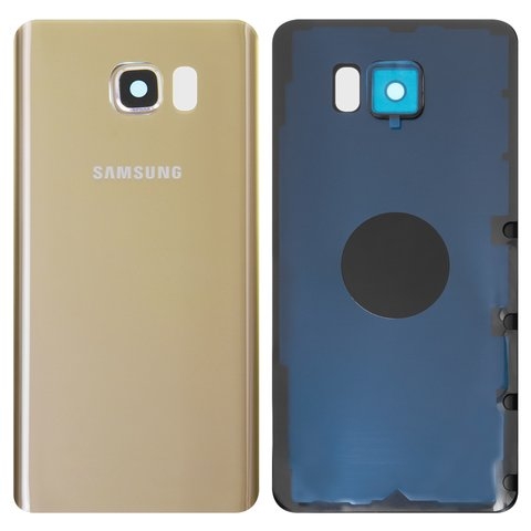 Задняя крышка Samsung SM-N9200 Galaxy Note 5, золотистая, со стеклом камеры, Original (PRC) | корпус, панель аккумулятора, АКБ, батареи