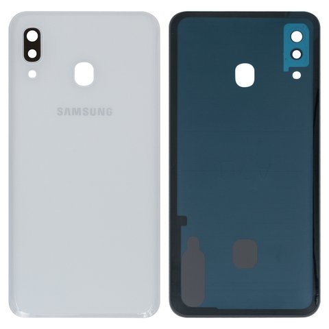 Задняя крышка Samsung SM-A305 Galaxy A30, белая, со стеклом камеры, Original (PRC) | корпус, панель аккумулятора, АКБ, батареи