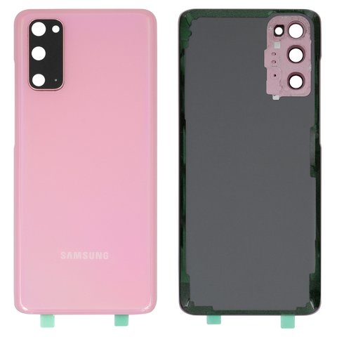Задняя крышка Samsung SM-G980 Galaxy S20, розовая, со стеклом камеры, cloud pink, Original (PRC) | корпус, панель аккумулятора, АКБ, батареи