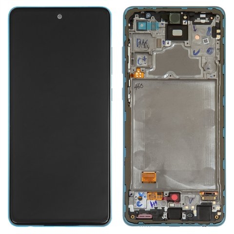 Дисплей Samsung SM-A725 Galaxy A72, SM-A726 Galaxy A72 5G, синій, с рамкой, Original, сервисная упаковка, original glass, #GH82-25624B/GH82-25463B/GH82-25460B/GH82-25849B