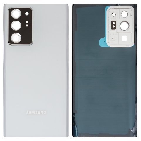 Задняя крышка Samsung SM-N985 Galaxy Note 20 Ultra, белая, со стеклом камеры 