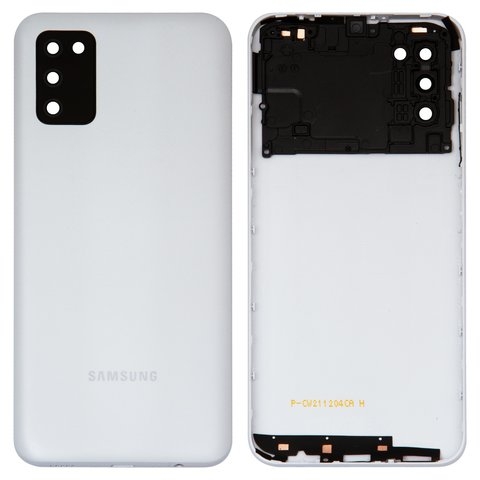 Задняя панель корпуса для Samsung SM-A037F Galaxy A03s, белая, со стеклом камеры