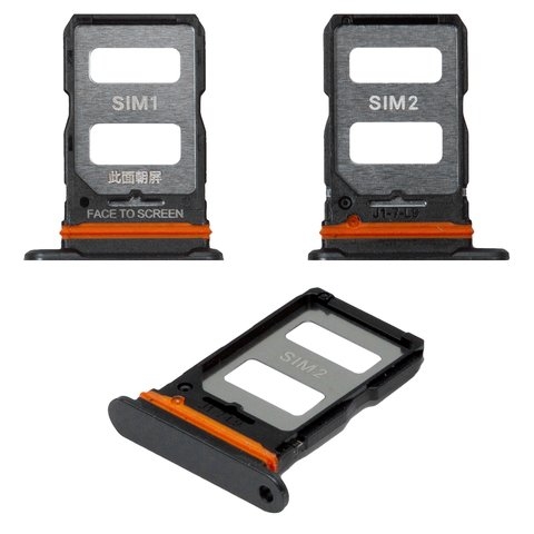 Держатель (лоток) SIM-карты Xiaomi 12 Lite, 2203129G, черный, Original (PRC)