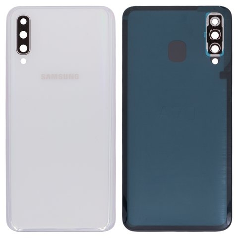 Задняя крышка Samsung SM-A505 Galaxy A50, белая, со стеклом камеры, Original (PRC) | корпус, панель аккумулятора, АКБ, батареи