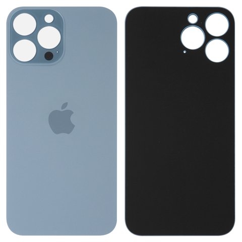 Задняя крышка Apple iPhone 13 Pro Max, голубая, Sierra Blue, не нужно снимать стекло камеры, big hole, Original (PRC) | корпус, панель аккумулятора, АКБ, батареи