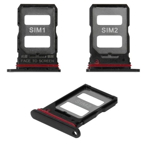 Тримач (лоток) SIM-карты Xiaomi 12T, 12T Pro, чорний, Original (PRC) | держатель СИМ-карты