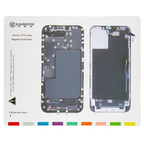 Коврик монтажный Apple iPhone 12 Pro Max, магнитный, раскладки шурупов
