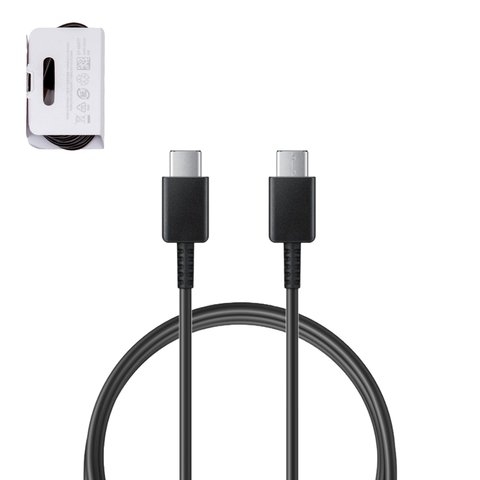 USB-кабель, 2xUSB тип-C, 100 см, 3 A, черный, service pack