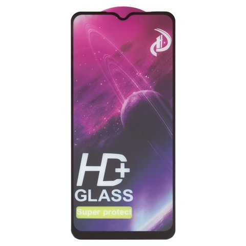 Закаленное защитное стекло Realme C30s, 0.33 мм, совместимо с чехлом, черное, Full Glue (клей по всей площади стекла), HD+