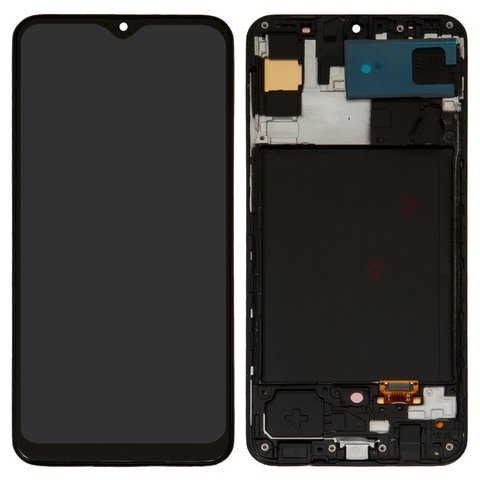 Дисплей Samsung SM-A307 Galaxy A30s, черный | с тачскрином | с передней панелью | High Copy, OLED, со стандартным ободком | дисплейный модуль, экран, монитор