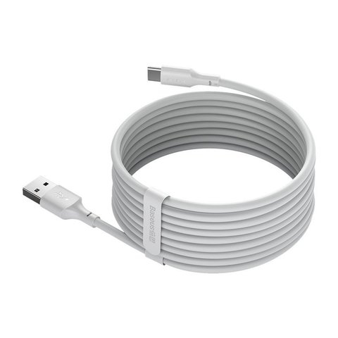 USB кабель Baseus Simple Wisdom Kit, USB тип-C, USB тип-A, 150 см, 40 Вт, 5 А, белый, 2 шт., #TZCATZJ-02 
