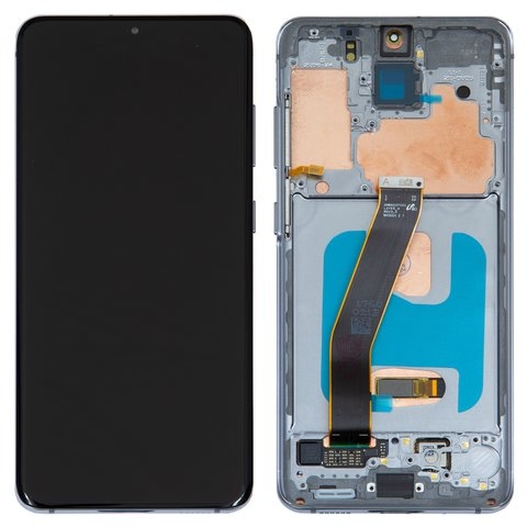 Дисплей Samsung SM-G980 Galaxy S20, SM-G981 Galaxy S20 5G, белый | с передней панелью | Original (реновация) | дисплейный модуль, экран, Cloud White