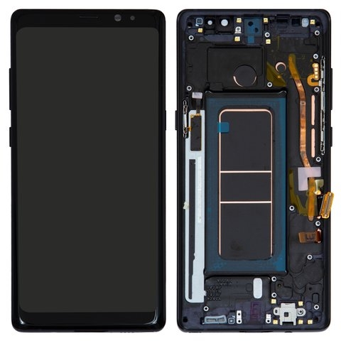 Дисплей Samsung SM-N950 Galaxy Note 8, черный | с тачскрином | с передней панелью | High Copy, OLED, с широким ободком | дисплейный модуль, экран, монитор