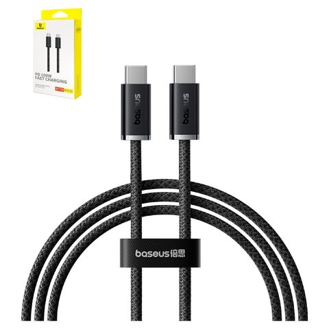 USB-кабель Baseus Dynamic 3 Series, Type-C на Type-C, 100 см, 100 Вт, чорний, #P10367000111-00