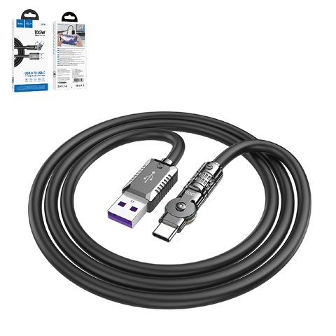 USB-кабель Hoco U118, Type-C, 120 см, 100 Вт, 5 А, чорний, #6942007603423