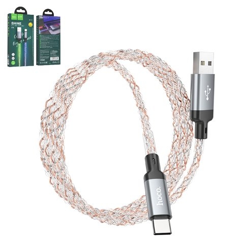 USB-кабель Hoco U112, Type-C, 100 см, 3 A, серый, #6931474788818