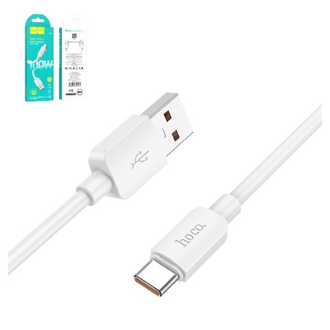 USB-кабель Hoco X96, Type-C, 100 см, 100 Вт, 6 А, білий, #6931474799111
