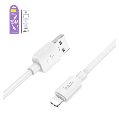 USB-кабель Hoco X96, Lightning, 100 см, 2,4 А, білий, #6931474799074