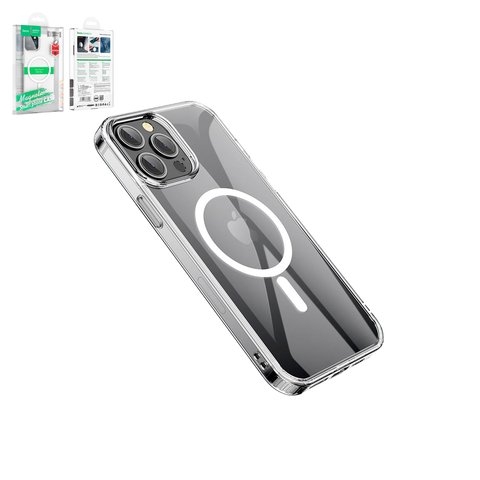 Чехол Hoco Magnetic airbag series Apple iPhone 14 Pro, ударопрочный, прозрачный, магнитный, пластик, MagSafe, #6931474779465