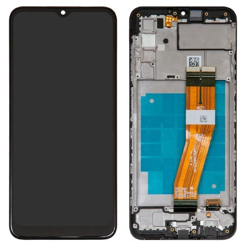 Дисплей Samsung SM-A037G Galaxy A03s, чорний | з тачскріном | в передній панелі | Original (PRC), с желтым шлейфом, (162x72 mm) | дисплейный модуль, экра