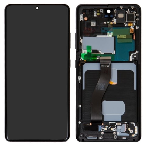 Дисплей Samsung SM-G998 Galaxy S21 Ultra 5G, чорний, Phantom Black | з тачскріном | в передній панелі | Original (PRC) | дисплейный модуль, экран